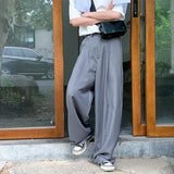 BONSIR  -  Oversized Black Suit Pants Men Fashion Social Mens Dress Pants Korean Loose Wide Leg Pants Mens Office Formal Trousers M-3XL