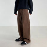 BONSIR  -  Autumn Winter Men's Cotton Wide Leg Floor Suit Pants Korean Casual Loose Straight  Thicken Full Length Trousers Male Keep Warm