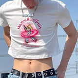 BONSIR  -  Y2k Slim Fit Cotton Short T-Shirt Sexy Navel-Baring Dark Cartoon T-Shirt Summer Streetwear Fashion Harajuku Top Unisex 2025 New