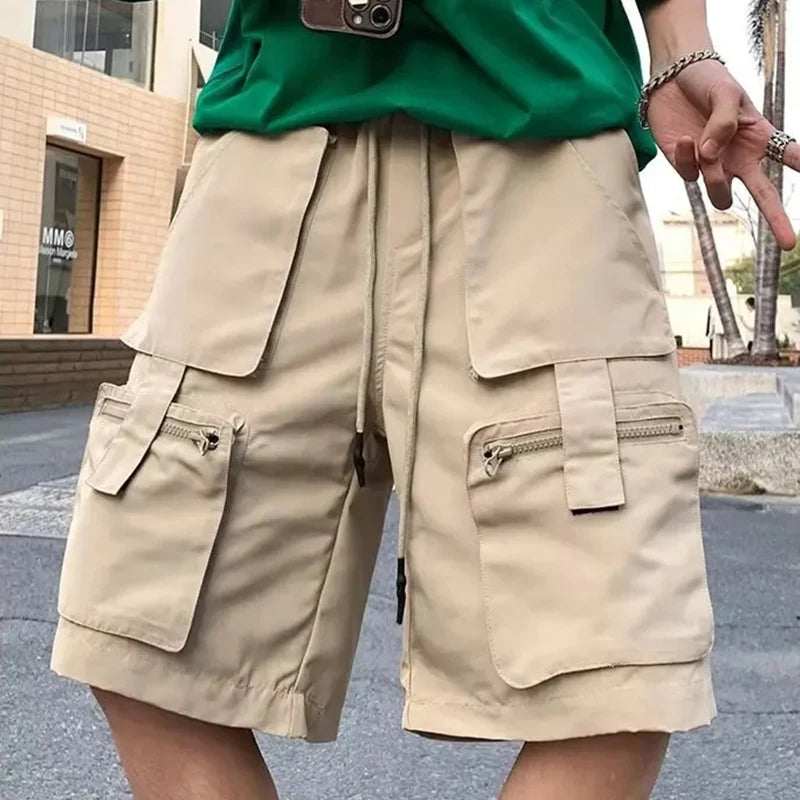 Bonsir Khaki Cargo Shorts Men Summer Beach Loose Casual Work Trousers Male Big Size Black Outdoor Shorts Pants Breathable