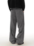 BONSIR  -  American retro old money style bamboo joint strap draped suit pants men and women spring loose straight casual trousers