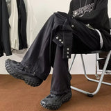 BONSIR  -  Streetwear Hip Hop Joggers Cargo Pants Men Overalls Multi-Pocket Black Pants Harajuku Fashion Men's Wide Leg Baggy Sweatpants