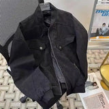 BONSIR  -  Maillard brown short workwear jacket for men autumn and winter washable trendy baseball jacket, American retro  jacket