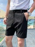 Bonsir High Quality Summer Suit Shorts Men Clothing Simple All Match Casual Straight Short Pant Homme streetwear 3XL Hot Sale