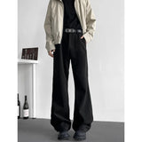 BONSIR  -  Black Suit Pants Men Fashion Society Mens Dress Pants Korean Casual Loose Straight Pants Mens Office Formal Trousers M-3XL