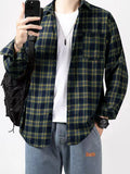 BONSIR  -  Long sleeve plaid shirt men's retro new trend in spring and autumn loose casual Joker coat shirt