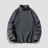 BONSIR  -  Autumn Fleece Sweatshirt For Men Autumn Winter Half Turtleneck Long Sleeve T-Shirt Casual Solid Color Pullover Tops