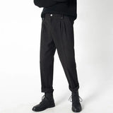 BONSIR  -  Autumn Winter Woolen Business Dress Pants Men Elastic Waist Streetwear Casual Trousers Formal Social Suit Pants Costume Homme