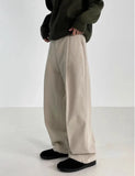 BONSIR  -  Autumn Winter Men's Cotton Wide Leg Floor Suit Pants Korean Casual Loose Straight  Thicken Full Length Trousers Male Keep Warm