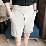 Bonsir High Quality Summer High Waist Drape Formal Suit Shorts Men Clothing Fashion Business Casual Slim Fit Office Short Pants