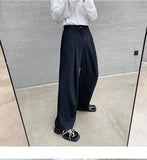 BONSIR  -  New Fashion Autumn Men's Korean Style Loose Wide Leg Trousers Solid Color Casual High Quality Pants Male Trendy Streetwear Men