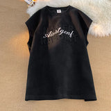 BONSIR  -  Summer Sleeveless T-shirt Vintage Printed Men's Sports Bottom Shirt Tee Loose Round Neck Casual Versatile Male Clothing