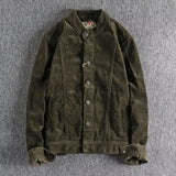 BONSIR  -  Corduroy Jacket for Men Retro Trendy Casual Versatile Slim Fit Stand Up Collar Fashionable Outerwear
