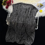 Bonsir Mens Street Y2k Hole Worn Casual Vest Genderless Summer New Niche Personality Versatile Dark Style Hiphop Tank Top Unisex