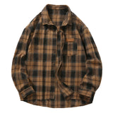 BONSIR  -  Men'S Casual Versatile Checkered Shirt Men'S Casual Loose Plaid Shirt Button Shirt Simple Fashion Everyday Chemises Hommes