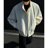 BONSIR  -  Spring Beige Jacket Men Casual Black Motorcycle Jacket Men Streetwear Hip-hop Loose Bomber Jacket Mens Black Baseball Jackets
