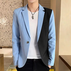 Bonsir Spring New Gradient Color Suit Jacket Men's Streetwear Korean Slim Fit Casual Blazer Wedding Business Clothing Suit Coats