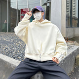 Bonsir Solid Hoodies Men American Style Simple Unique High Street Baggy All-match Stylish Leisure Prevalent Hip Hop Handsome Outdoor