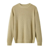 BONSIR  -  Men's Round-neck Sweater for Autumn and Winter, Thickened Pure Color Base Layer Shirt, New Style Inner Wear Knitted Wool Sweater