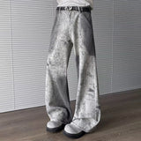 BONSIR  -  Mens Jeans Dirty Dye Hip-Hop Casual Pants Streetwear Fashion Personality Daily Versatile Straight Pants Men'S Clothing 2025 New