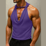 BONSIR  -  Men Tank Tops Summer V Neck Sleeveless Solid Color Men Clothing Sexy 2025 Fashion Party Casual Male Vests Tops S-5XL