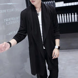 Bonsir Men Casual Long Windbreaker Hooded Cape 2024 New Autumn Genderless Fashion Punk Hip Hop Cardigan Street Cloak Trench Coat Unisex