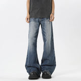 BONSIR  -  Men's Jeans American Style High Waist Wide Leg Loose Slimming Draping Scythe Pants Straight Denim Pants Black Jeans Men Clothing