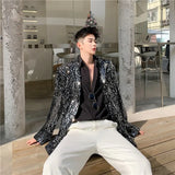 Bonsir Male Shiny Blazers 2024 Spring jacket men Stylish Sequin Decor Blazer For Men Suit Jackets Dazzling Stage Clothing