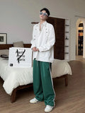 Bonsir Metal Decorated Shirt Men Korean Fashion Spring and Fall New Loose Button Cardigan Long-sleeved Shirts Streetwear Men Clothing