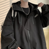Bonsir Spring  Mens Pockets Jackets  Hip Hop Harajuku Streetwear Fashion Hooded Loose Coats Outwear Plus Size M-8XL