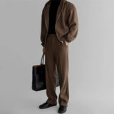 BONSIR  -  Maillard casual sports suit men's spring and autumn heavy hooded sweatshirt cardigan splicing