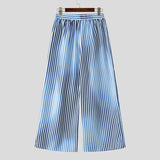 BONSIR  -  Men Striped Pants Elastic Waist Loose Joggers Wide Leg Trousers Men Streetwear 2025 Oversize Fashion Casual Long Pants