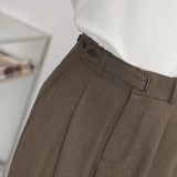 BONSIR  -  Korean Style Fashion Luxury Drape Straight Pants Men 2025 Spring And Autumn New Retro Solid Color Trend Mens Casual Trousers