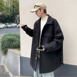 Bonsir Men's Jackets Oversize Gray Male Coats Wool & Blends Winter Sales of Original Brands Joker High Quality Vintage Cold Cheap Sale