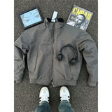 BONSIR  -  American three-proof jacket men's autumn and winter high-end stand collar pilot motorcycle baseball uniform regular jacket