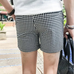 BONSIR  -  Summer Casual Plaid Men's Shorts Mens Beach Shorts Cotton Slim Fit Male Shorts Homm Brand Clothing Short Masculino S-3XL