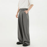 BONSIR  -  Black Suit Pants Men Oversized Fashion Social Mens Dress Pants Korean Loose Wide Leg Pants Mens Office Formal Trousers M-3XL