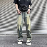 Bonsir New Fashion Old Y2K Streetwear Stacked Baggy Ripped Jeans Pants Men Clothing Straight Denim Trousers
