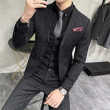 Bonsir Luxury Men 3 Pieces Suit Fashion Plaid Slim Fit Business Formal Casual Check Suits Office Work Party Prom Wedding Groom Suits