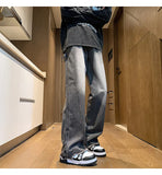Bonsir Men's jeans 2024 Autumn Side Zipper Pants New Fashion men streetwear Jeans Loose Straight Denim Pant Mens  jeans homme hip hop