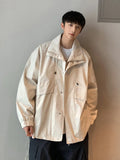 Bonsir Vintage American style trench coat Men's dark department Men's senior sense fake two-piece jacket outdoor mountaineering coat