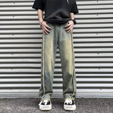 Bonsir New Fashion Old Y2K Streetwear Stacked Baggy Ripped Jeans Pants Men Clothing Straight Denim Trousers