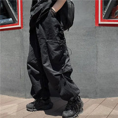 Bonsir Techwear Cargo Pants for Men Black Trousers Male Jogging Korean Casual Japanese Streetwear Hip Hop Safari Style Pocket