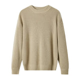 BONSIR  -  Men's Round-neck Sweater for Autumn and Winter, Thickened Pure Color Base Layer Shirt, New Style Inner Wear Knitted Wool Sweater