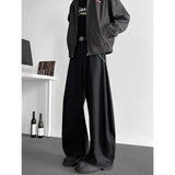 BONSIR  -  Grey Suit Pants Men Oversized Society Mens Black Dress Pants Korean Casual Wide Leg Pants Mens Office Formal Trousers M-3XL