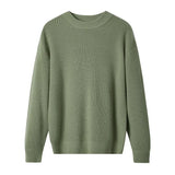 BONSIR  -  Men's Round-neck Sweater for Autumn and Winter, Thickened Pure Color Base Layer Shirt, New Style Inner Wear Knitted Wool Sweater