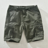 BONSIR  -  Summer Male Cargo Five Point Pants Fashion Men's Workwear Versatile Pure Cotton Washed Multi Pocket Shorts Pants