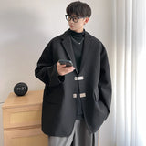 Bonsir Oversized High Grade Blazers Men Trendy Leisure Loose Suit Jackets Male Daily Simple Streetwear All-match Korean Suit-tops