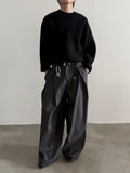 BONSIR  -  Loose Straight Leg American Sle Trousers for Men And Women Spring Autumn Casual Wide Leg Pants Knife ape Pleats