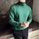 Bonsir Korean Turtleneck Sweater High Quality Autumn Winter Solid Color Long Sleeve Warm Knit Sweater Luxury Men Elastic Knit Pull
